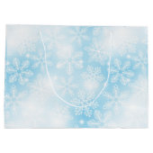 雪の結晶と青の光 ラージペーパーバッグ (裏面)