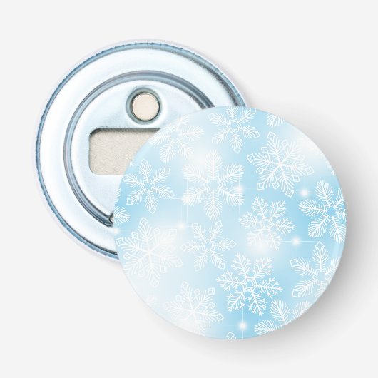 雪の結晶と青の光 栓抜き (正面)