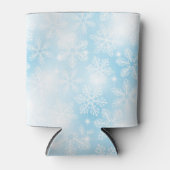 雪の結晶と青の光 缶クーラー (正面)