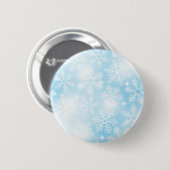 雪の結晶と青の光 缶バッジ (正面&裏面)