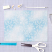 雪の結晶と青の光 薄葉紙 (クラフト)