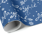 雪の結晶にクリスマスの楽しいテキスト   ラッピングペーパー (ロールコーナー)