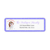 雪の結晶のアドレスを持つメリークリスマスシーズー(犬)Tzu ラベル (正面)