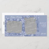 雪の結晶のオリジナル ダブル フォト カード 1 (正面/裏面)