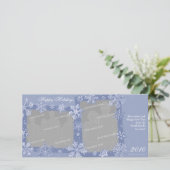 雪の結晶のオリジナル ダブル フォト カード 1 (スタンド正面)