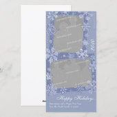 雪の結晶のオーダーメイド ダブル フォト 2 シーズンカード (正面/裏面)