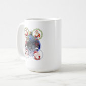 雪の結晶のオーナメントのホリデーキャラクター コーヒーマグカップ (正面左)