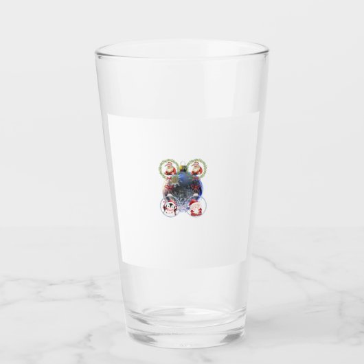 雪の結晶のオーナメントのホリデーキャラクター タンブラーグラス (正面)