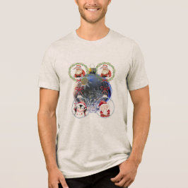 雪の結晶のオーナメントのホリデーキャラクター トライブレンドTシャツ