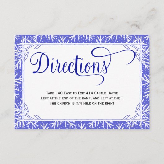 雪の結晶のカントリーウェディング案内カード エンクロージャーカード (正面)