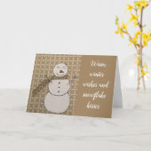 雪の結晶のキス グリーティングカード (黄色い花)