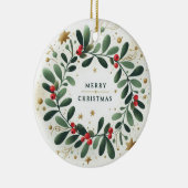 雪の結晶のクリスマスオーナメントに喜びを見いだす セラミックオーナメント (右)