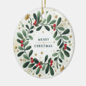 雪の結晶のクリスマスオーナメントに喜びを見いだす セラミックオーナメント (左)