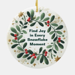 雪の結晶のクリスマスオーナメントに喜びを見いだす セラミックオーナメント