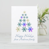 雪の結晶のクリスマスツリー - あなただけのホリデーカード シーズンカード (スタンド正面)