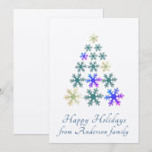 雪の結晶のクリスマスツリー - あなただけのホリデーカード シーズンカード (正面/裏面)