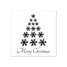 雪の結晶のクリスマスツリー おしゃれなスクリプト ホリデー