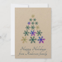 雪の結晶のクリスマスツリー - オーダーメイドのホリデーカード シーズンカード