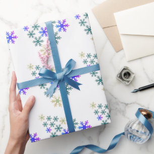 雪の結晶のクリスマスツリー フェスティブホリデー ラッピングペーパー