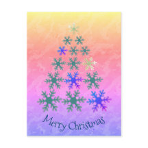 雪の結晶のクリスマスツリー　メリークリスマス
