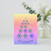 雪の結晶のクリスマスツリー メリークリスマス シーズンポストカード (スタンド正面)