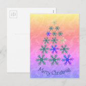 雪の結晶のクリスマスツリー メリークリスマス シーズンポストカード (正面/裏面)