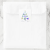 雪の結晶のクリスマスツリー メリークリスマス ホリデー スクエアシール (バッグ)