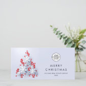 雪の結晶のクリスマスツリー　-　企業の新年の挨 シーズンカード (スタンド正面)