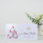 雪の結晶のクリスマスツリー　-　企業の新年の挨 シーズンカード (スタンド正面)