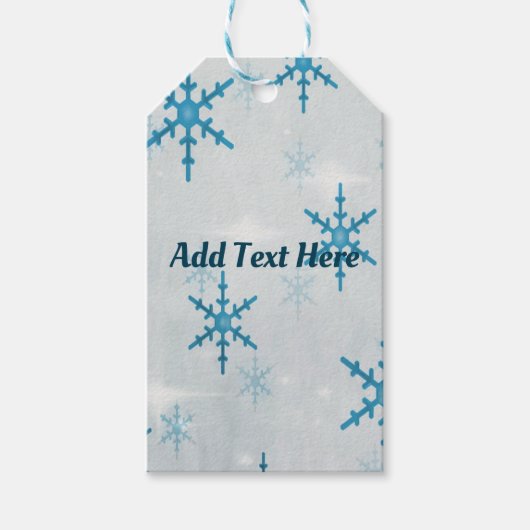 雪の結晶のクリスマスパーソナライズされた ギフトタグ (正面)