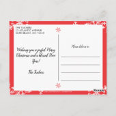 雪の結晶のクリスマスレッドの写真をずっと笑う ポストカード (裏面)