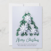 雪の結晶のクリスマス企業向け挨拶 シーズンカード (正面)