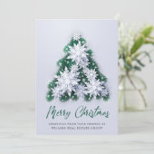 雪の結晶のクリスマス企業向け挨拶 シーズンカード (スタンド正面)