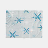 雪の結晶のクリスマス フリースブランケット (正面(横))