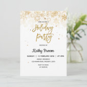 雪の結晶のクリスマス ホリデーパーティー招待状カード 招待状 (スタンド正面)