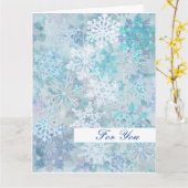 雪の結晶のグリーティングカード カード (黄色い花)