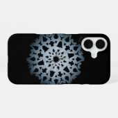 雪の結晶のスマホケース（ダーク） iPhone 16ケース (裏面横)