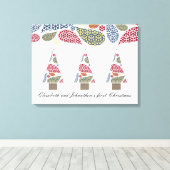 雪の結晶のティアドロップツリーキャンバス印刷 キャンバスプリント (インサイチュ (ウッドフロア))