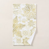 雪の結晶のパターン バスタオルセット (ハンドタオル)