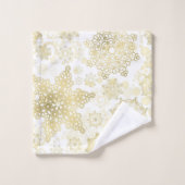 雪の結晶のパターン バスタオルセット (ウォッシュタオル)