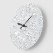 雪の結晶のパターン ラージ壁時計 (傾斜)
