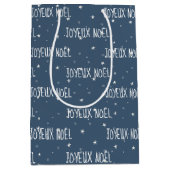 雪の結晶のフランス語のクリスマス ミディアムペーパーバッグ (正面)