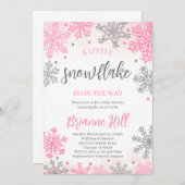 雪の結晶のベビーシャワー招待状 招待状 (正面/裏面)