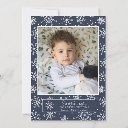 雪の結晶のホリデーカード シーズンカード (正面)