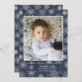 雪の結晶のホリデーカード シーズンカード (正面/裏面)