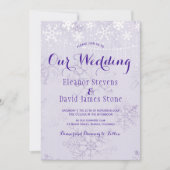 雪の結晶のライトウィンターワンダーラ結婚ンド 招待状 (正面)