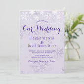 雪の結晶のライトウィンターワンダーラ結婚ンド 招待状 (スタンド正面)