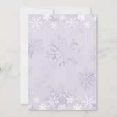 雪の結晶のライトウィンターワンダーラ結婚ンド 招待状 (裏面)