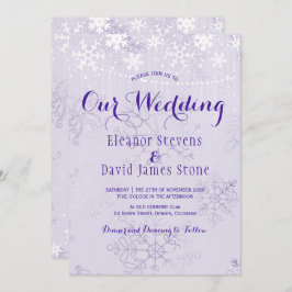 雪の結晶のライトウィンターワンダーラ結婚ンド 招待状