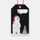 雪の結晶の中のクリスマスポーラーベア ギフトタグ (正面)